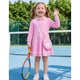 thumbnail image 3 of Aideaone Toddler Girls Long Sleeve Polo Dress with Matching Heart Crossbody Bag 2T-7T, 3 of 7