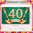 thumbnail image 2 of Decorated 40th Birthday Banner Champagne Bottle Happy Birthday Display Gold Ribbon Green Background Birthday Party Backdrop for 40th Birthday Party Adult Gathering Anniversary Celebration, 2 of 4