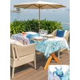 thumbnail image 5 of Outdoor Tablecloth with Umbrella Hole for Patio/Picnic/Party/Camping, Blue Sea Turtle Waterproof Table Cloth Rectangle Table Cover Washable, Summer Coastal Coral Ocean (60"x 102"), 5 of 8