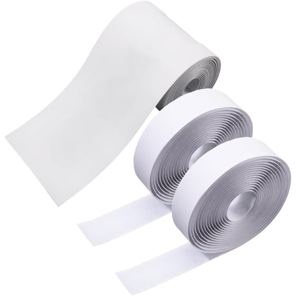 3 Roll 29.5 Feet White Floor Cord Cover Nylon Polyester Touch Fastener Strip Cable Grip Management Hold Protector with Adhesive Tape