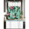 thumbnail image 6 of No Hook Cloth Fabric Shower Curtain with Snap in Liner, Tropical Waterproof Shower Curtains Set with See Through Top Window, Pink Floral Green Palm Leaf Aqua Watercolor Bath Curtains Shower 66"x72", 6 of 6