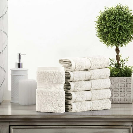 Superior 800 GSM Egyptian Cotton 4-Piece Hand Towel Set, Soft Ultra Absorbent Towels, White