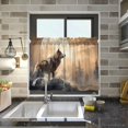 thumbnail image 6 of FREEAMG Wolf Half Window Tier Curtains 24 Inch Blackout Thermal Insulating Kitchen Linen Tier Curtains for Kitchen,Bathroom,Cafe, 6 of 7