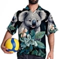 thumbnail image 4 of Koala Men's Casual Poplin Button Down Short Sleeve Shirts for Summer Beach - Unisex, 4 of 6