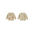thumbnail image 2 of Qmyliery Baby Girl Sweater Long Sleeve Crew Neck Strawberry Bow Embroidery Knit Tops Newborn Pullover, 2 of 9