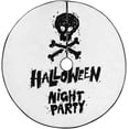 thumbnail image 1 of FMSHPON Halloween Skull Bones Xmas Christmas Tree Skirt Stand Mat for Holiday Party Decoration Indoor Outdoor 48 inches, 1 of 3