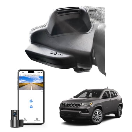 Mangoa Dash Cam 4K Front and Rear 1080p Starvis Sensor Fit for Jeep Compass 2017-2026, Altitude Latitude Limited Trailhawk, Integrated OEM Look, UHD 2160P Video, WiFi & App, GPS, 128GB Card