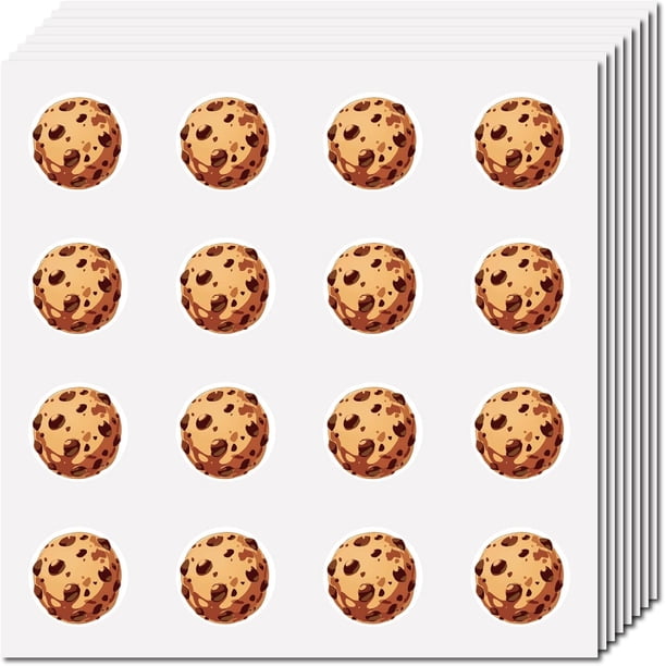 128 pegatinas de galletas para álbumes de recortes, pequeñas pegatinas amarillas a granel, redondas, autoadhesivas, impermeables.