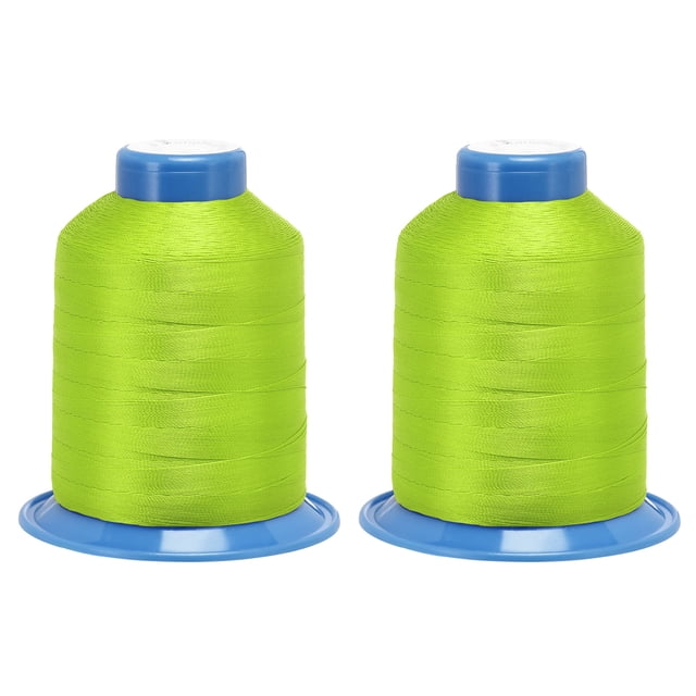 Unique Bargains 1968 Yards 150D/0.25mm Extra Strong Bonded Polyester Threads (Lime, 2 Pack)
