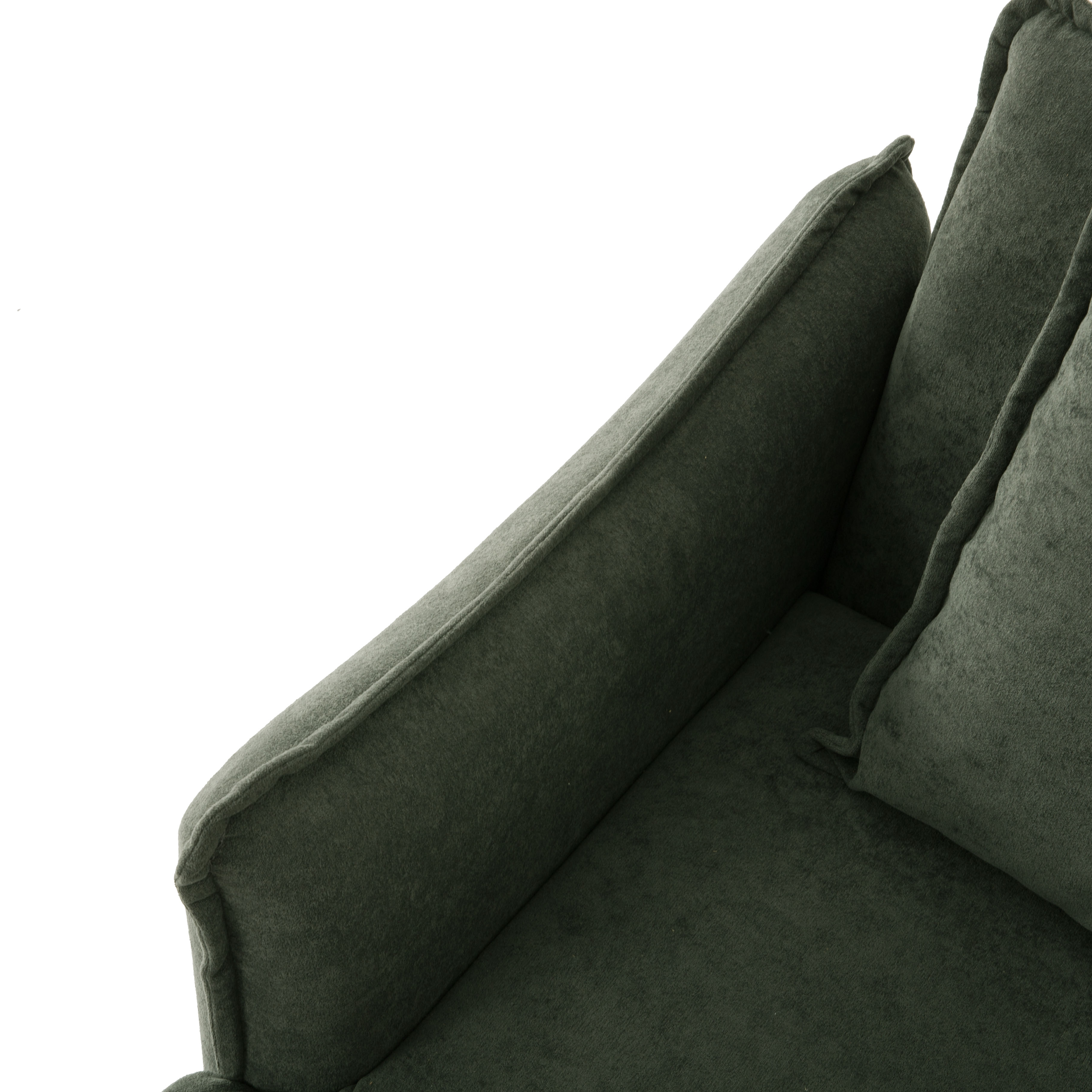 Gewnee Modern Accent Chair,32 Inch Curved Armrest Fabric Chair with Pillow,Lounge Chair for Living Room,Bedroom,Office,Green