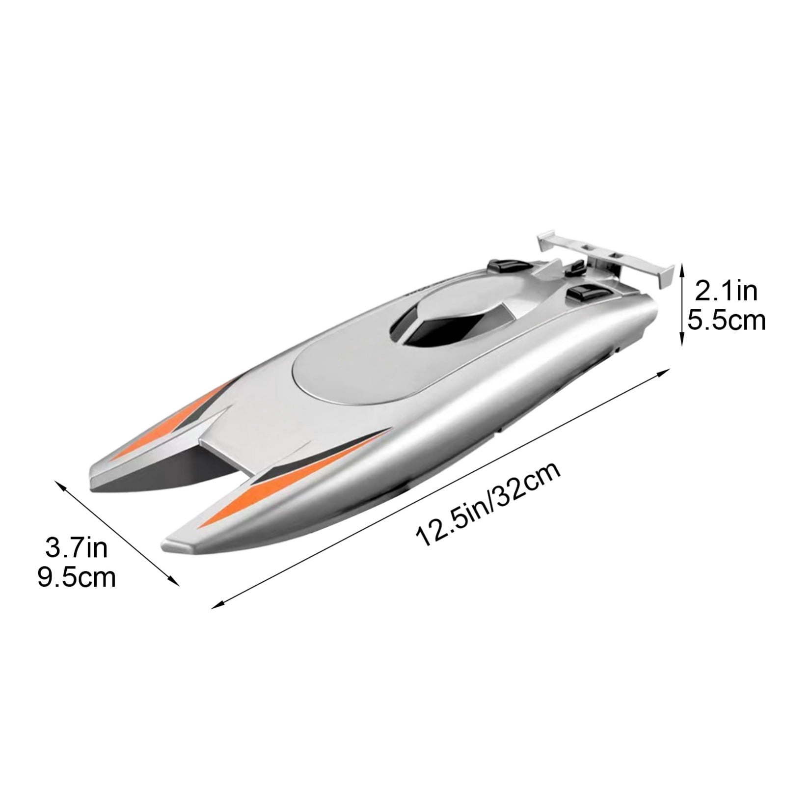 RC Boat High Speed 30+mph 2.4GHz Fast Racing Waterproof Toy for Pool,Silver