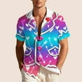 thumbnail image 5 of Stamzod Vacation Shirts for Men Summer Short Sleeve Casual Shirts Plus Size Mens Button Down Hawaiian Shirt Pink I XXL, 5 of 9
