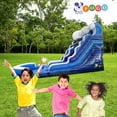 thumbnail image 6 of Pogo Crossover Inflatable Water Slide with Blower, Blue Wave 15 Foot Kids Waterslide, 6 of 8
