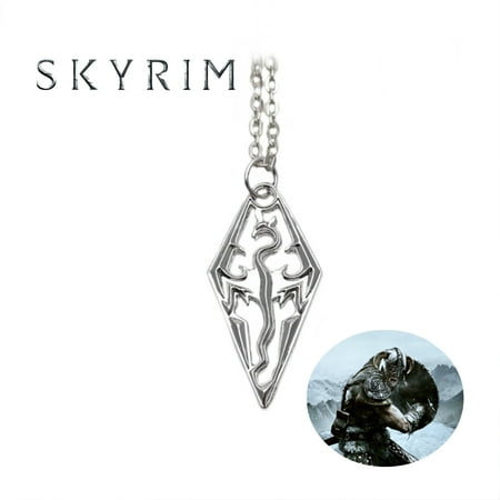 Skyrim Necklace Pendant - Logo - Video Games Cosplay Jewelry by (Best Place To Sell Jewelry Skyrim)