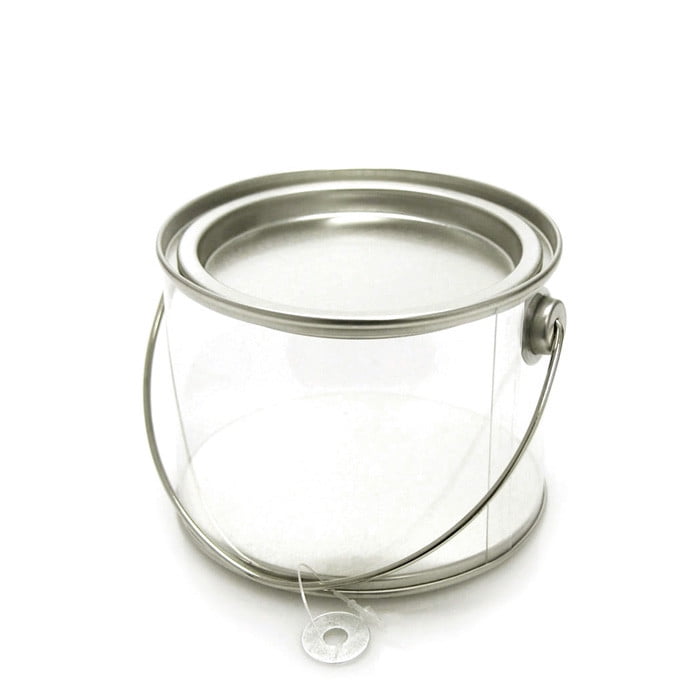 Clear Paint Pails Container Tin Lid, 4inch x 3inch