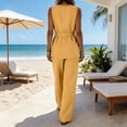 thumbnail image 5 of Miluxas Summer Jumpsuits for Women Dressy Casual Sleeveless One Piece Outfits High Waisted Wide Leg Pant Long Rompers Yellow XL(XL), 5 of 9