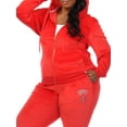 thumbnail image 5 of White Mark Women's Plus Size 2 Piece Rhinestone Velour Tracksuit Set, 5 of 5