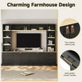 thumbnail image 3 of 102" Modern Large TV Stand with Bookshelves for TVs Up to 75", Farmhouse 4-Piece Entertainment Center Wall Unit with Adjustable Shelf & 6 Drawers for Living Room, Black, 3 of 9