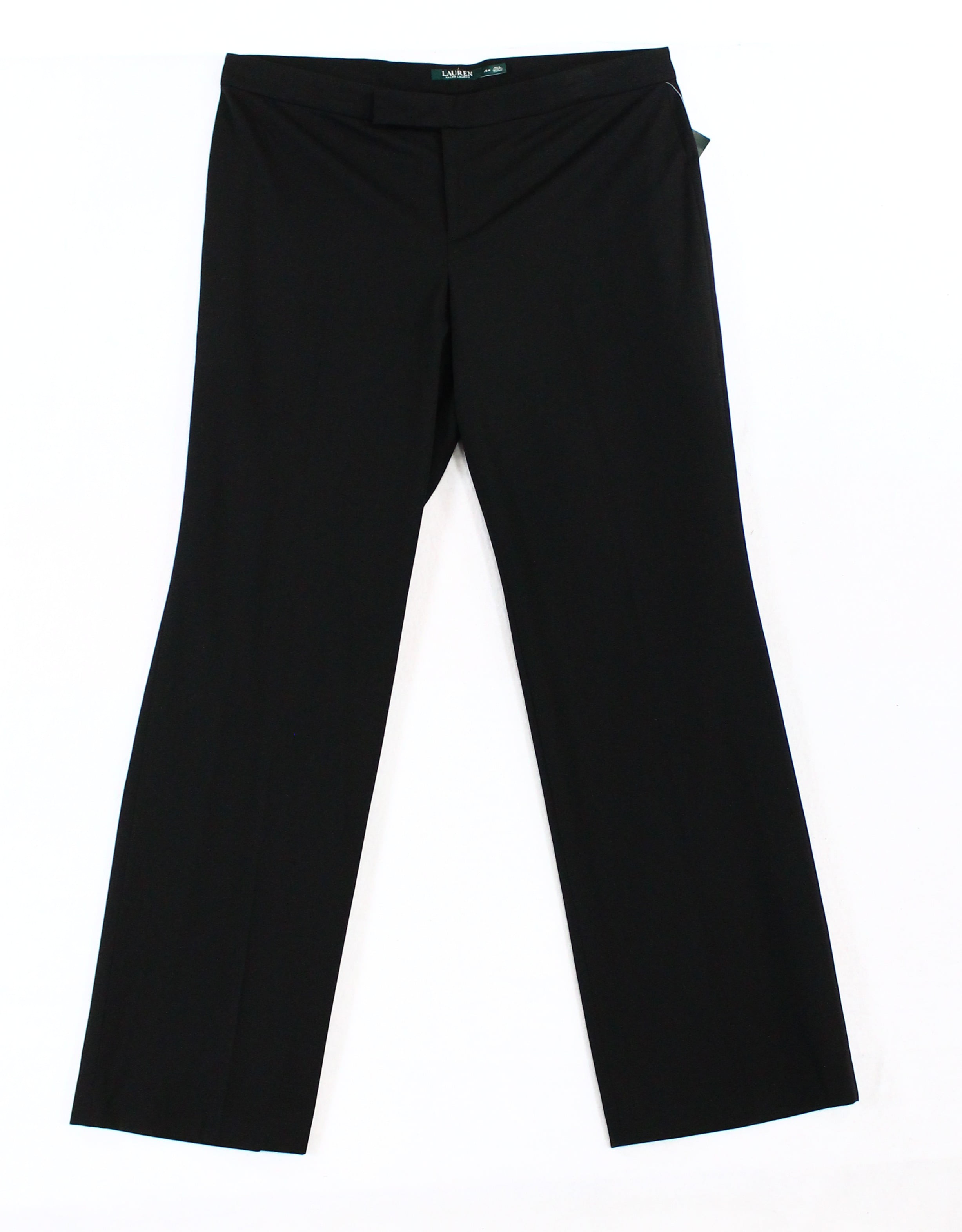 Lauren Ralph Lauren NEW Black Womens 16W Plus Flat-Front Dress Pants ...