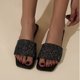 thumbnail image 1 of Sommer Bunte Strass Jacke Sandalen Fashion Square Toe Flache Hausschuhe Wmkox8yii ytu11082, 1 of 5