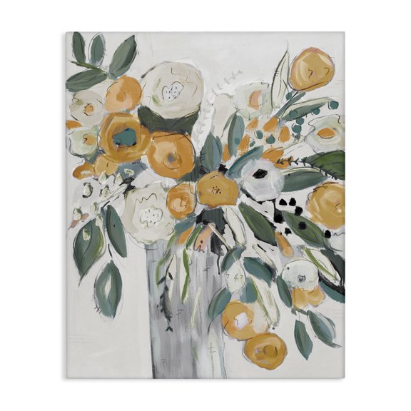 Stupell Industries Contemporary Lively Orange White Floral Bouquet Abstract Still Life Canvas Art, 24 x 30, by Krinlox