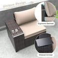 thumbnail image 3 of Gotland Outdoor Patio Furniture Sectional Conversation Set 12Pcs Rattan Wicker 10 Cushion Table Sand, 3 of 7