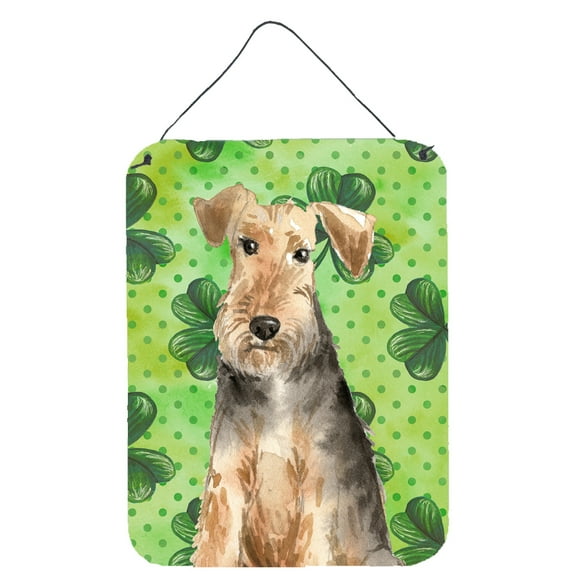 Shamrocks Welsh Terrier Wall or Door Hanging Prints