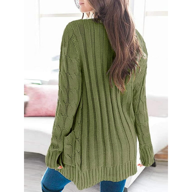 Cropped Cable-Knit Cardigan Sweater for Women