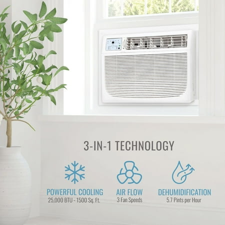 Keystone - 1500 Sq. Ft 25,000 BTU Window Air Conditioner - White