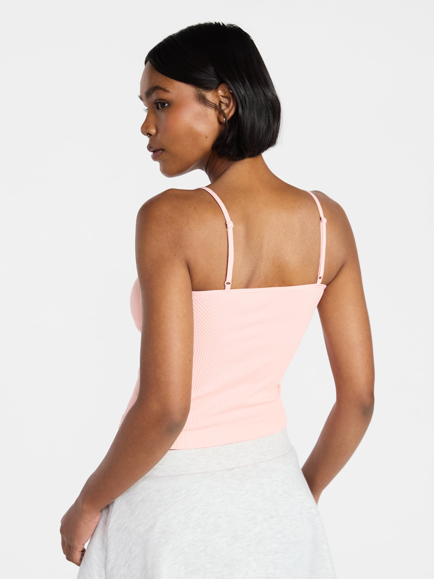 No Boundaries Textured V-Neck Cami Top, Women's XXS-XXL