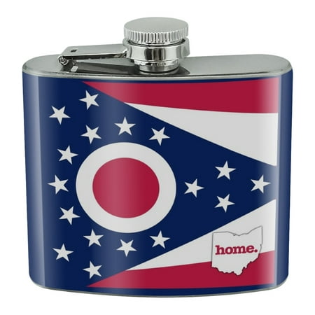 

Ohio OH Home State Flag Officially Licensed Stainless Steel 5oz Hip Drink Kidney Flask
