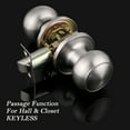 thumbnail image 3 of Knobelite (5 Pack) Round Passage Door Knob(Non-Locking Knobs), Keyless Doorknobs Interior/Exterior Door Lockset,Passage Knobs for Hallway/Closet,Satin Nickel Finish Modern Design Door Hardware, 3 of 7