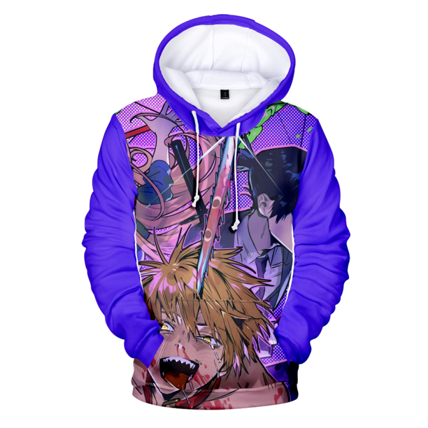 Hoodies Anime Chainsaw Man 3D PrintingDenji, Pochita, Makima, Power