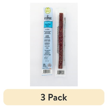 (3 pack) Wyoming Gourmet Beef Angus Ginger & Garlic Beef Stick, 1 oz