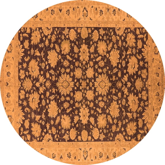 Ahgly Company Indoor Round Oriental Orange Industrial Area Rugs, 5' Round