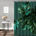 thumbnail image 2 of Orinice Palm Leaf Shower Curtain Banana Leaves Green Leaf Tropical Plants Hawaiian Jungle Theme Creative Modern Art Unique Fabric Bathroom Decor Set with Hooks,Green 60x72, 2 of 7