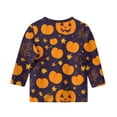 thumbnail image 5 of Abcomgle Halloween Shirts for Girls Size 7/8 Spooky Pumpkin Face Graphic T Shirts for Girls Crewneck 3/4 Sleeve T-Shirts for Girls Fall Funny Scary Blouses for Girls,3-4 Years, 5 of 5