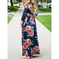 thumbnail image 5 of Inevnen Mommy and Me Matching Maxi Long Dresses Sleeveless Bohemia Floral Dress with Pockets, 5 of 7