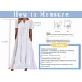 thumbnail image 6 of sicmoss Women's Blue Eyelet Lace Short Sleeve Midi Dress with Ruffle Hem Floral Cotton and Pocket, 6 of 7