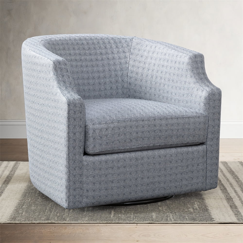 Swivel Glider Barrel Chair, Modern Upholstered Accent Chair with Reversible Seat Cushion, Round