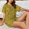thumbnail image 4 of Balery Corn 6 Conjunto de Pijama para Mujer con Estampado, Dos Piezas de Manga Corta y Shorts, Ropa de Dormir Suave con Cuello Redondo y Bolsillos-Medium, 4 of 6