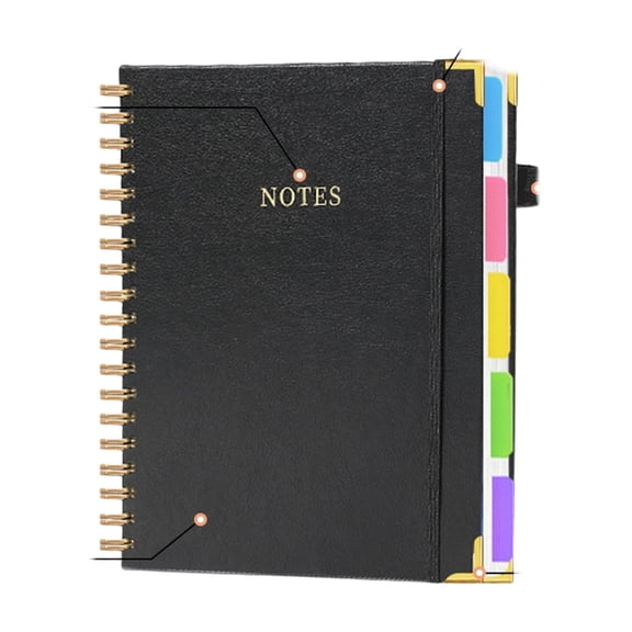 PU Leather Spiral Notebook Budget Cash Planner for Students & Business