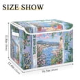 thumbnail image 5 of Yayeee Collapsible Cube Storage Bin with Lid Fabric Closet Decorative Basket with Handles, Blue Floral Window, 5 of 7