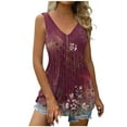 thumbnail image 1 of Birdeem Blouse Mode Femme Confortable Décontractée Col en V Sans Manches Imprimée, 1 of 6