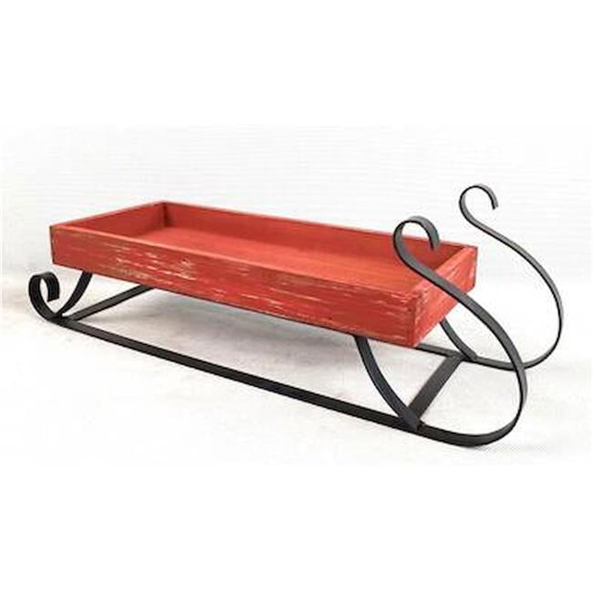 Red Wood with Iron Base Sleigh
