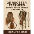 thumbnail image 4 of 25 Feathers for hair extensions 6-11 Natural Mixes of brown & Grizzly Feathers for hair extensions, 4 of 6