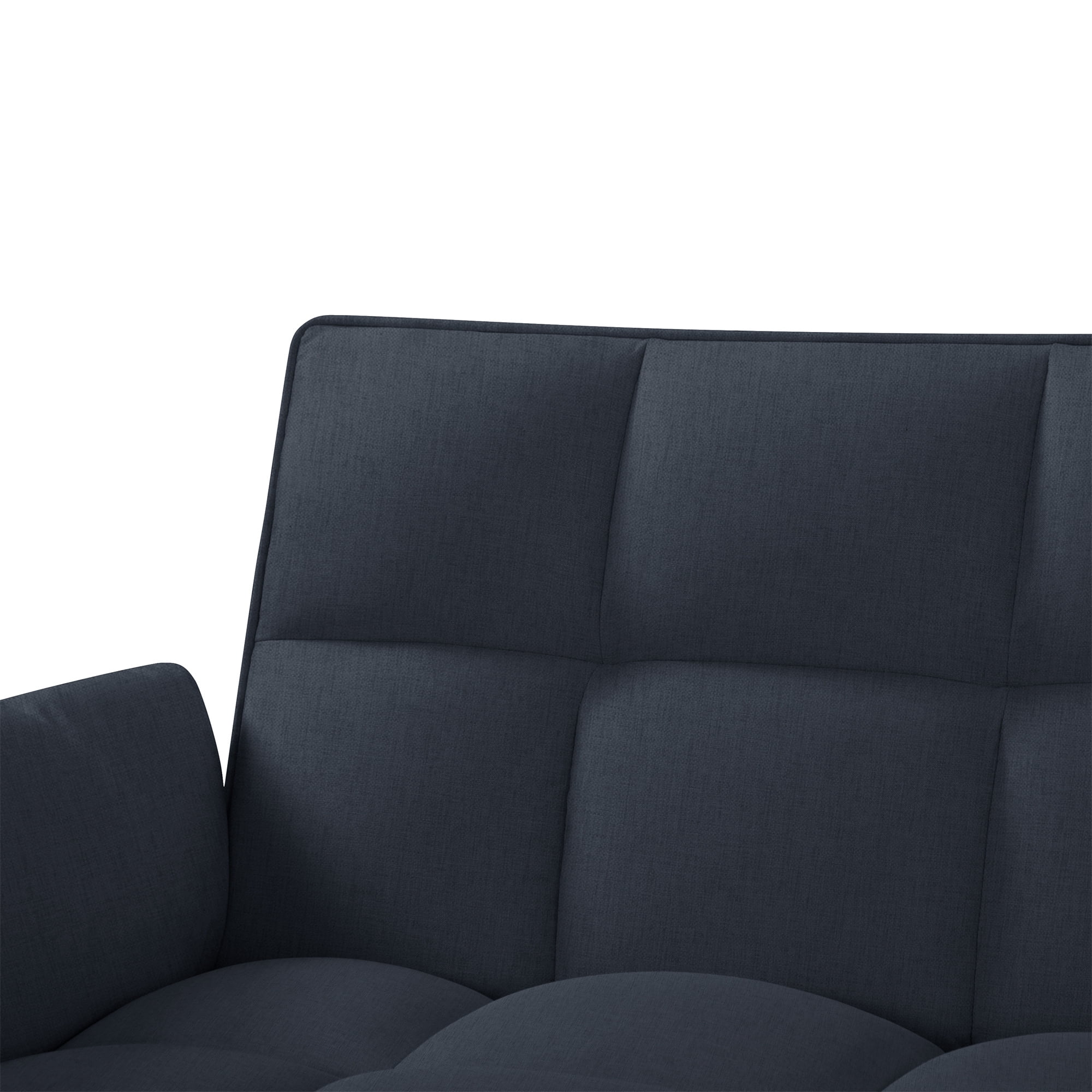 Aukfa 75" Convertible Futon Sofa Bed, Upholstered Loveseat Couch for Home Office, Dark Gray