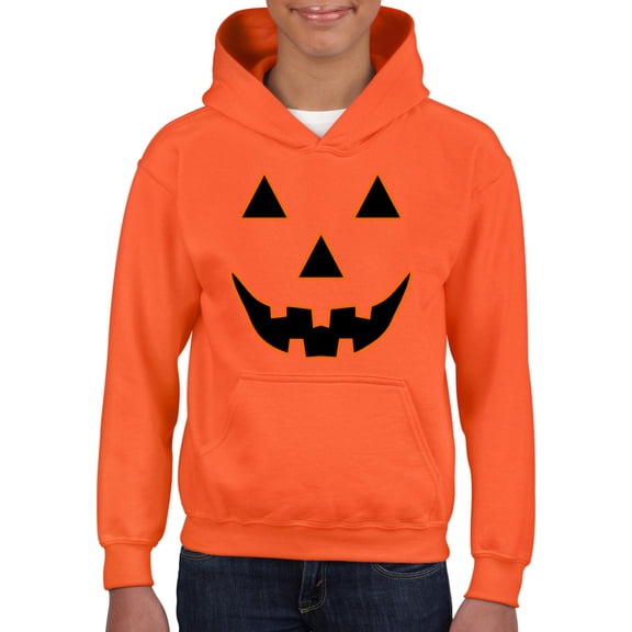 IWPF - Big Girls Hoodies and Sweatshirts - Halloween Costume Pumpkin Face