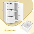 thumbnail image 3 of Costway Bathroom Floor Cabinet Side Storage Cabinet with 3 Drawers and 1 Cupboard White, 3 of 11