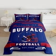 thumbnail image 2 of jejeloiu Buffalo Rugby City Queen Comforter Set,Ball Game Gaming Bedding Sets,Red White Blue Bedding Comforter Set For Boys Kids,Breathable Home Decor Reversible,3pcs, 2 of 7
